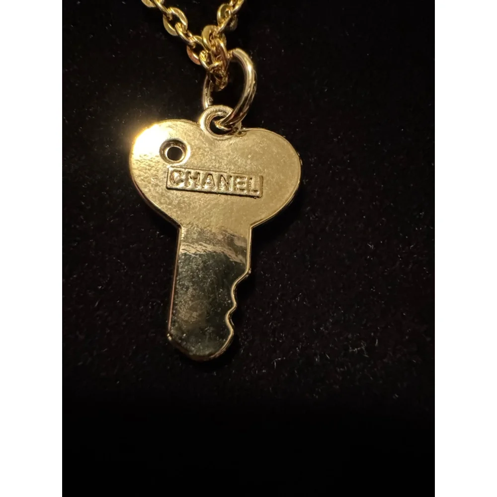 Handmade Designer Inspired Key Pendant Green Gold Upcycled Charm - Picture 5 of 5